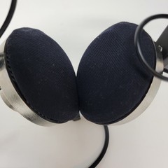 NOS Vintage Panasonic EAH-35 Velocity Type Stereo Headphones Retro Silver Black