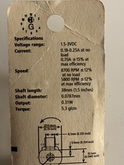 Radio Shack 1.5-3.0VDC Motor with Metal Gear 273-258 Tandy Archer 🔥NEW NOS💥