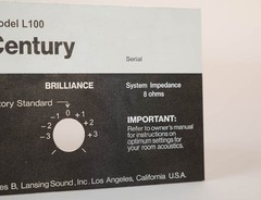 Pair of JBL L100 Century Aluminum Label Badges Replacement 1-Year Warranty
