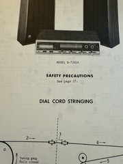 Sam’s Photofact Model 9-7201A General Electric Dial Cord Stringing October 1976