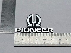 Pioneer Reciever And Equipment Badge Logo Emblem – 2 Inch Brushed Silver