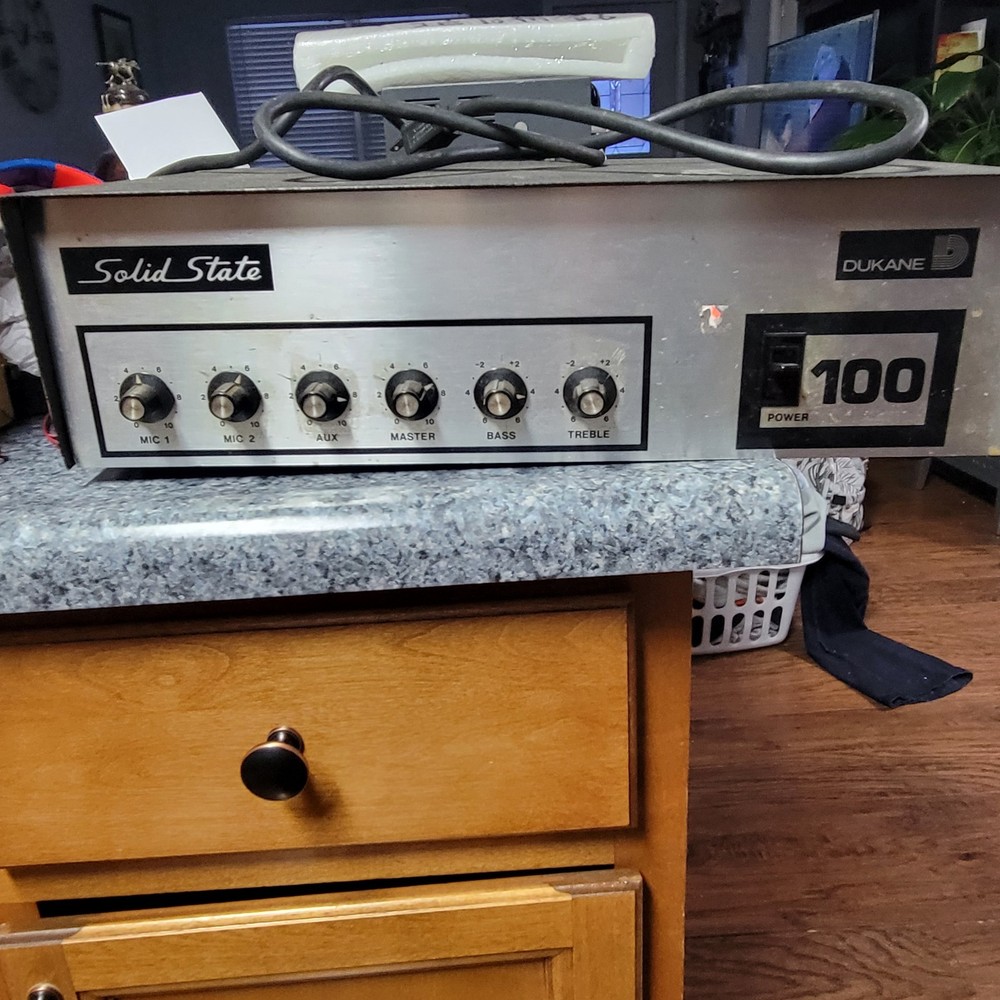 VINTAGE DUKANE 100 MOD 1A1400 100 WATT SOLIDSTATE PA AMPLIFIER Untested Parts