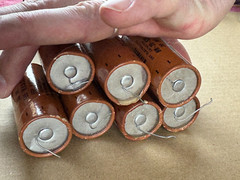 7 Vintage 1961 Astron 20 uf 525v Axial Paper Capacitors TESTED for Fender