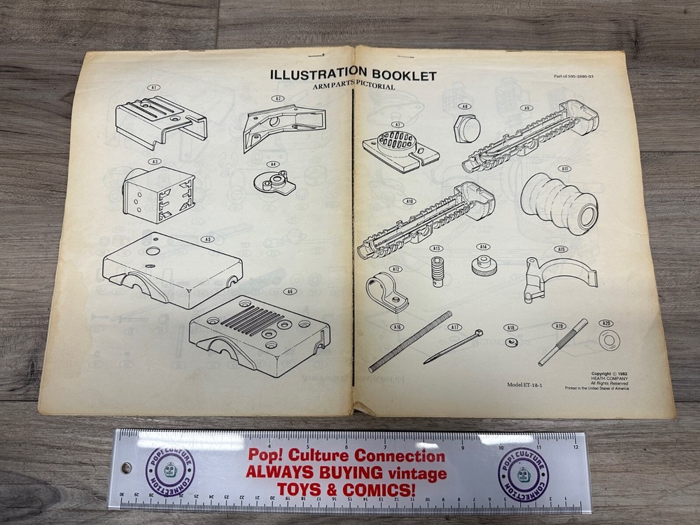 Vintage Heathkit By Zenith ET-18 Robot Original Schematic Arm Parts Pictorial