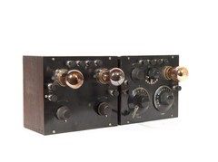 1922 Telmaco BR Radio & Matching BA Amplifier w/Good Tipped Amber Glass Tubes