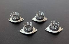 9-Pin Tube Socket BLACK Bottom Mount 3/4″ Hole 1-1/8″ Hole Centers (4 pcs) #L3