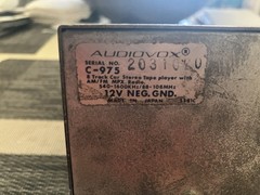 Audiovox Car AM/FM RADIO 8 Track Player Model C-75 Needs Repair Buzzes But Works