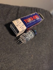 1- TUNG-SOL 12AX7 Dimple Foil Getter – Vacuum USA Tube – Tests NOS Long Plate