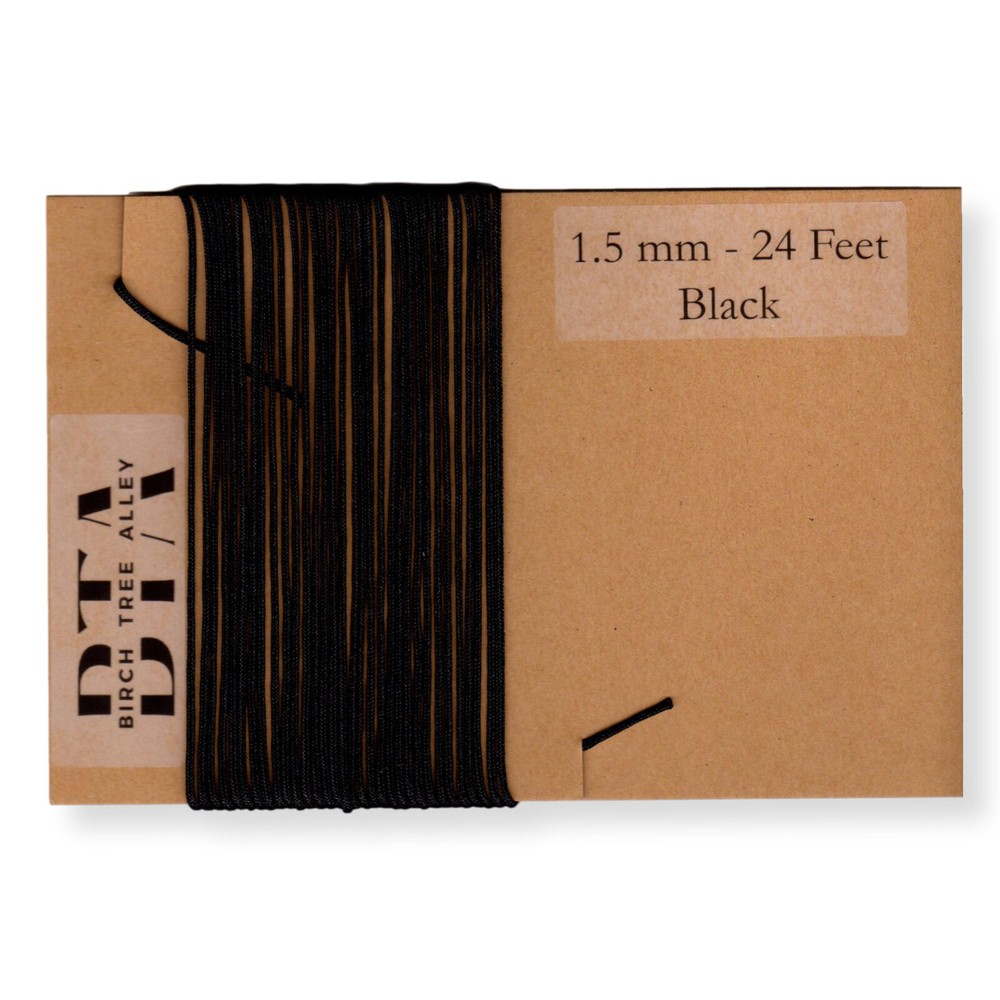 288″ Radio Dial Cord String 24 Feet BRAIDED 1.5mm BLACK for Vintage Radio Tuner