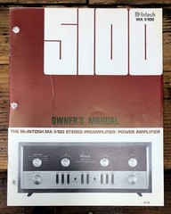McIntosh MA-5100 MA5100 Amplifier Owners / User Manual *Original*