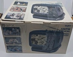 Vintage GPX Portable TV Television AM/FM Radio 5″ Black White Screen TVP7 READ