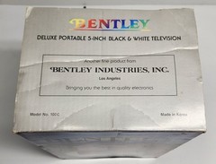 Vintage Bentley Portable 5″ Black &White TV Model 100C Retro Gaming Prop Display