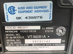Hitachi VT-M281A 4-Head VHS Video Cassette Player No Remote Tested And Works