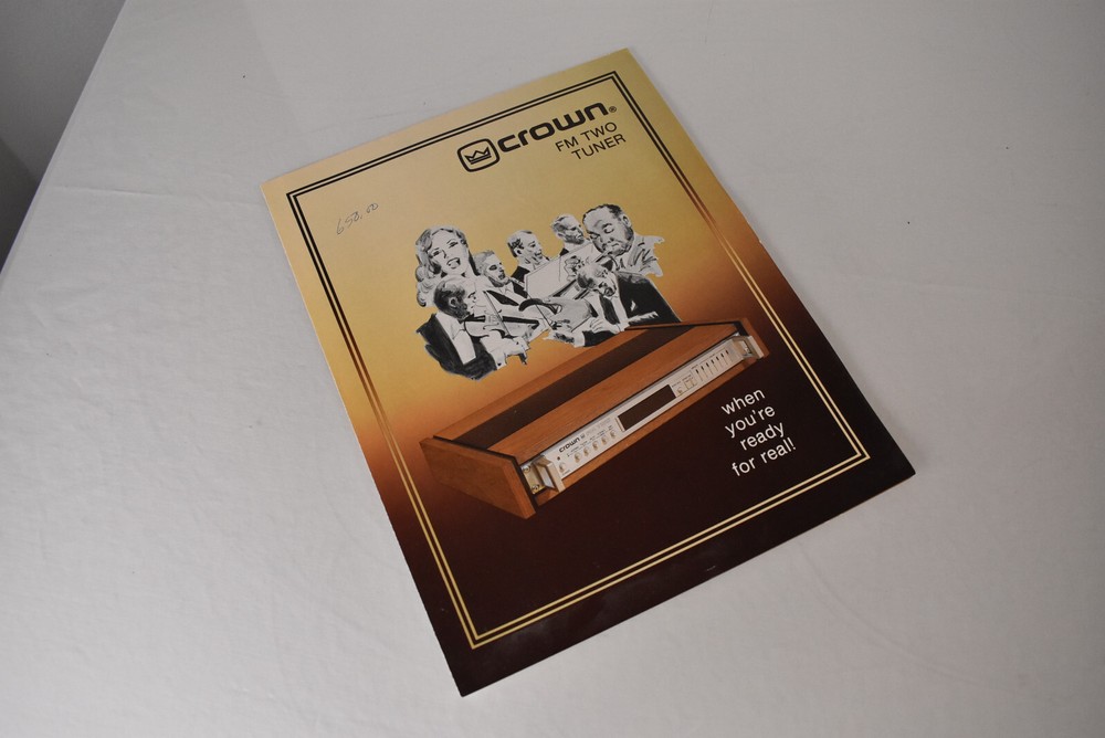 Original Vintage Crown FM Two Stereo Tuner FM-2 Sales Brochure