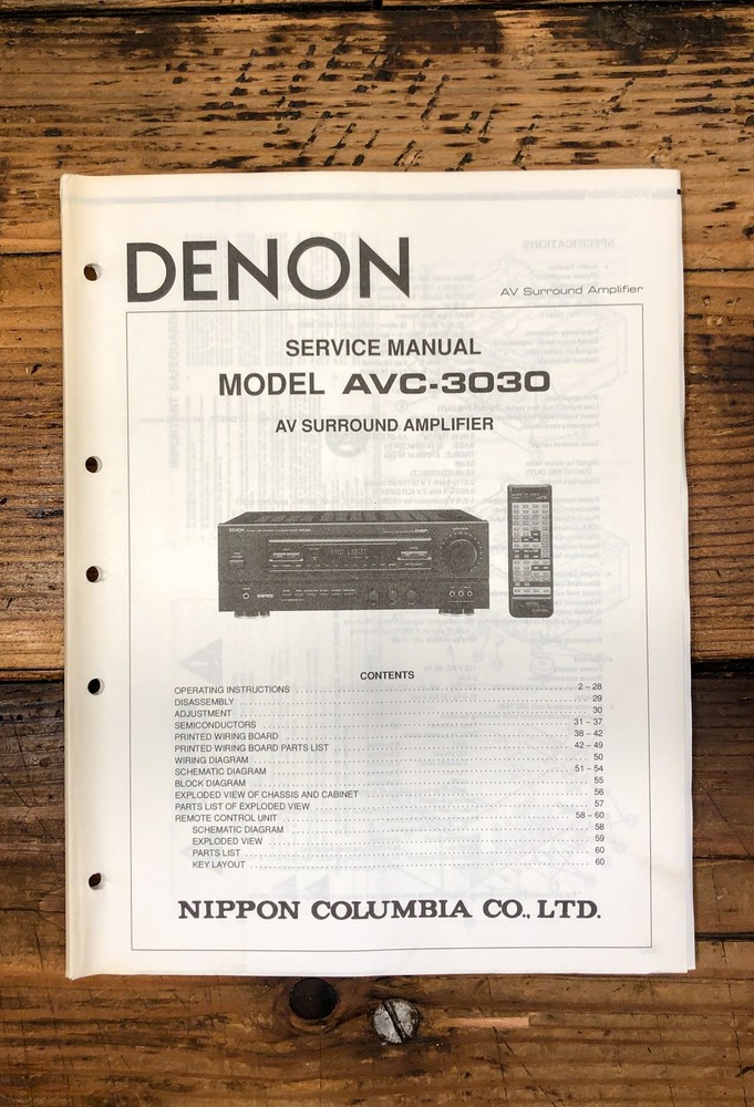 Denon AVC-3030 AV Amplifier Service Manual *Original*