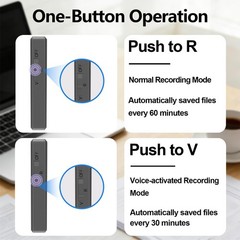 64GB Voice Recorder – Audio Recorder with One Button Recording – Voice Activa…