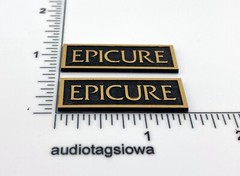 Epicure Speaker Badge Logo Emblem Custom Made Incised Gold Acrylic PAIR