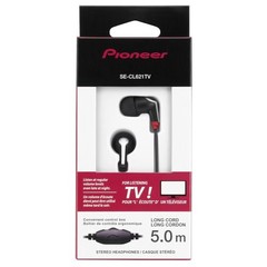 16ft Pioneer multimedia SE-CL621TV in-ear headphones black -5.0m
