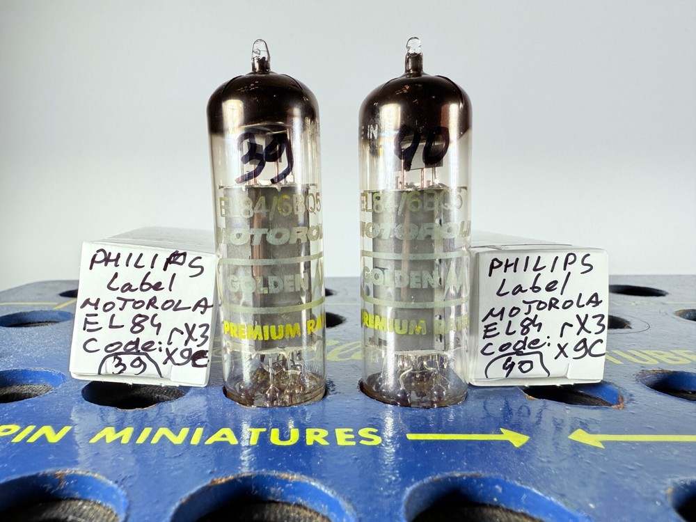 Closely Matched Pair Philips EL84 6BQ5 Code rX3 X9C Tested Good Tube