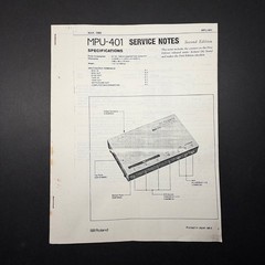 VINTAGE ROLAND MPU-401 SERVICE NOTES SECOND EDITION COPY
