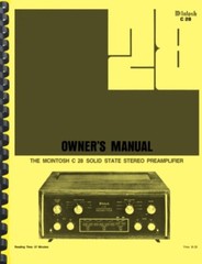 McIntosh C28 C-28 Pre-amplifier SERVICE MANUAL and SERVICE BULLETINS