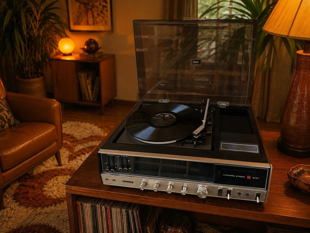 🍊Vintage 1970s Panasonic FM/AM Stereo Music Center w/ 8-Track | Model SE-4440🎶