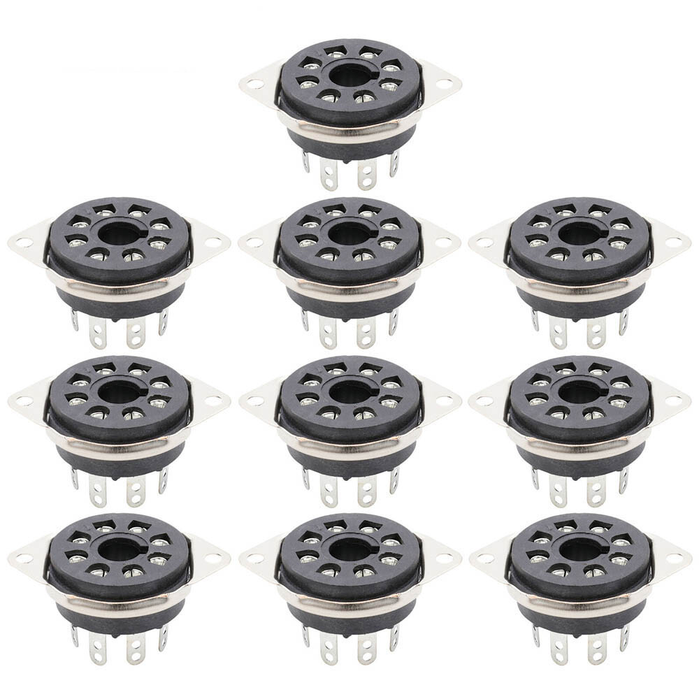 8Pin Octal Bakelite Tube Socket for KT88 EL34 6550 GZ34 Bottom Chassis Mount 10X