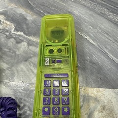 Vintage Swatch Twin Phone Deluxe Clear Neon Green Purple Cord 1989 Swiss Design