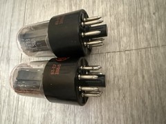 NOS Matched Quad GE 6SN7 GTB Red Label Side Getters OLD STOCK 60s