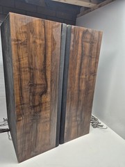 Sanyo SS-560 Floor Speaker Pair 8 Ohm Impedence Walnut Vinyl Veneer Tested