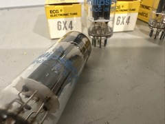 (1) NOS Philips 6X4 6x4wa Rectifier Vacuum Tube Amplitrex Tested Strong Nib