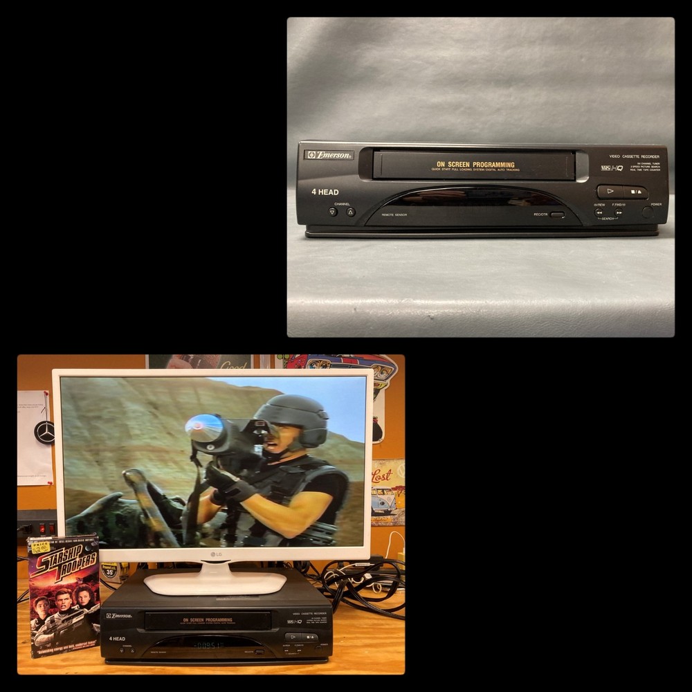 Emerson VCR4010A 4-Head VCR Video Cassette Recorder VHS Player (NO REMOTE)