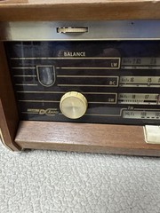 Vintage Table Top Stereo Philips B5X43A Made in Holland Lights Up 22″ x 10″