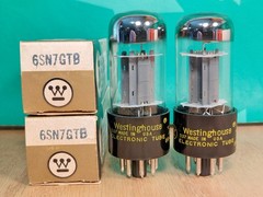 Pair of Westinghouse 6SN7GTB NOS NIB 1964 Tall Glass Tubes #2 – 7% matched
