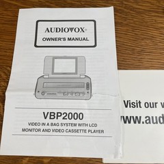 Audiovox VBP2000 Portable VHS Player 5″ Screen TESTED WORKS READ