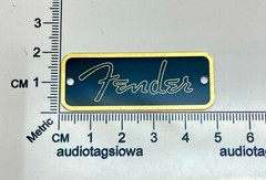 Fender Spaghetti Logo for Amp or Case Badge Custom Made Black/Gold Aluminum