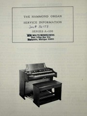 Hammond Organ A-100 Original Owners Manual Service Information Schematics Book