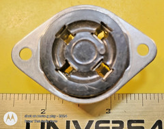 Amphenol® 4Pin Black Bakelite Tube Socket • (MIP-4) • 1.5″ Centers • 5/32″ Holes