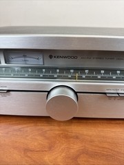 Vintage Kenwood KT-615 AM FM Stereo Radio Tuner Silver Japan Tested Working
