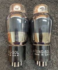 2 NOS NIB Matched Tung-Sol JAN CTL 6B4G Black Glass Tubes