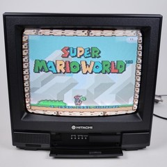 1992 Hitachi CT1394W 13″ CRT TV Wood Grain Retro Gaming w/ 2 Remotes