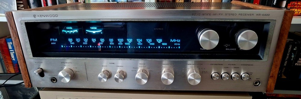Kenwood KR-6400 AM/FM Stereo Receiver, Recapped, Real Wood Sides, Serviced