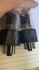 Matched Pair 12SN7 GT Black Plates D Getters RCA Nos