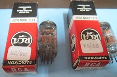 6DJ8 PAIR of RCA labelled NOS tubes. Made in Holland by AMPEREX.