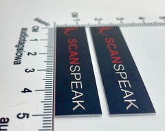 ScanSpeak Speaker Badge Logo Emblem PAIR Custom Made Self Stick Aluminum