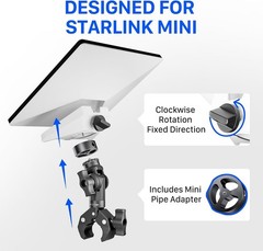 Audeeto 2025 Starlink Mini Mount Starlink Mini Pipe Adapter And Flat Mount For