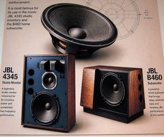 JBL 2245H /B460 Subwoofer/Studio Poster 19″ x 13″ Audiophile Vintage Horns ’81