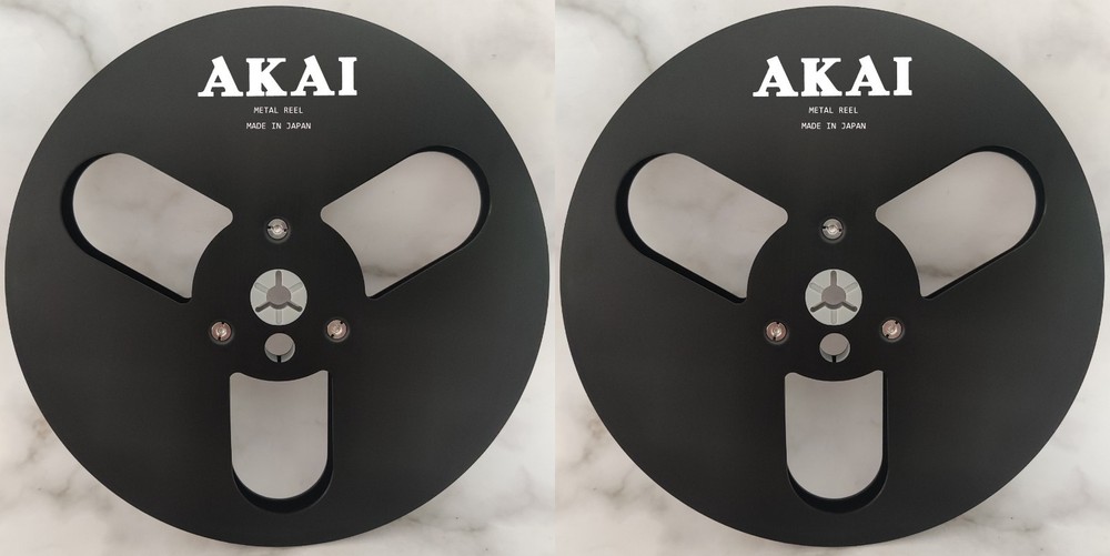 One Pair 7” Akai Tape Reel Black Aluminum Reel to Reel Empty Take up Reel
