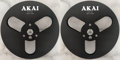 One Pair 7” Akai Tape Reel Black Aluminum Reel to Reel Empty Take up Reel