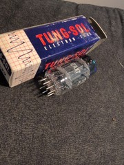 1- TUNG-SOL 12AX7 Dimple Foil Getter – Vacuum USA Tube – Tests NOS Long Plate